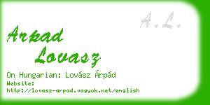 arpad lovasz business card