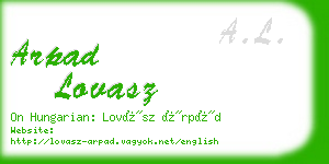 arpad lovasz business card